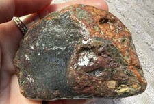 Natural Red & Green Brecciated River Stone Unique Conglomerate Lapidary Rough picture
