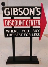 GIBSON'S DISCOUNT CENTER STORE Ogden Utah 1960's Miniature Sign Diorama 6.5