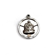 Vintage Sterling Silver New York World's Fair Pieta Souvenir Articulated Medal picture