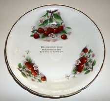 Antique Vtg Blankenbiller Bros Store West Reading PA Bowl Plate W/ Cherries Rare picture