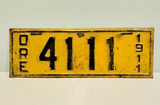 1911 Oregon License Plate Not Porcelain First Issue 4111 ALPCA Garage Decor picture