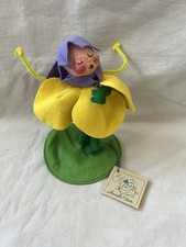 Yellow Flower Kid Butterfly Spring Annalee Dolls 1993 Meredith New Hampshire USA picture