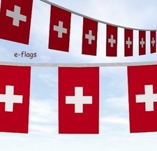  10 Metre's Switzerland Swiss Suisse Flag Party Bunting Banner Speedy Delivery picture