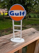 Gulf Gasoline Gas Station Sign Replica | 3D Printed Retro Roadside Decor picture