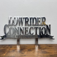 Vintage Chrome 19x8 Lowrider Car Club Plaque - LOWRIDER CONNECTION Pennsylvania picture