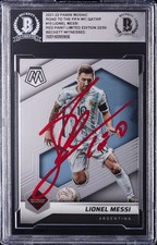 2021-22 PANINI MOSAIC ROAD TO THE FIFA WC QATAR #10 LIONEL MESSI BGS AUTHENTIC picture