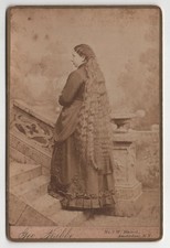 Antique Cabinet Card Geo Knibble Woman Extremely Long Hair Amsterdam NY picture