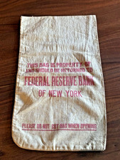 Vintage Federal Reserve Bank of New York Canvas Deposit Bag picture