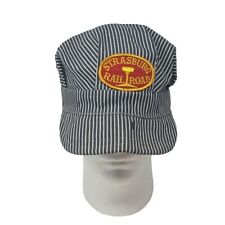 Vintage Strasburg Railroad Hickory Stripe Engineers Hat Made In The USA Read picture
