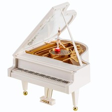 White Piano Ballerina Music Box Mechanical Classical Ballet Girl Dancing Gift picture
