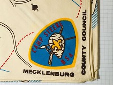 Camp Steere Beige Neckerchief Mecklenburg County Council NC USED Bdr (LB202) picture