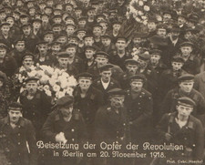 Post-WW1 German Revolution Freikorps Funeral Sailors RPPC Postcard Original picture