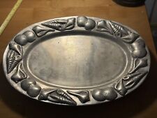Vintage Aluminum Seashell Serving Tray 17.5” X 13” picture