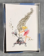Vintage AMBASSADOR CARDS Boxed FAIRY INK & QUILL Notes Set of 10 picture