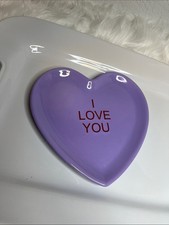 Heart-Shaped Purple Ceramic Trinket Dish picture