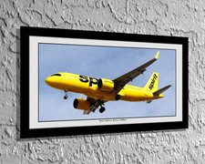 Panoramic 12x24 Spirit Airlines Airbus A320neo Unframed Photo AVAP6671B_21R picture