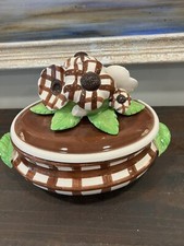 Vintage MCM Seymour MANN Brown Check Mushroom Large Soup Tureen (minor Chips) picture