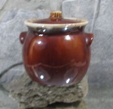 Vintage Hull Pottery Brown Drip Glaze Bean Pot Cookie Jar picture
