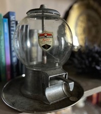 Vintage Abbey Mfg Co Cash Tray 5 Cent Gumball Vending Machine Glass/Sticker MINT picture