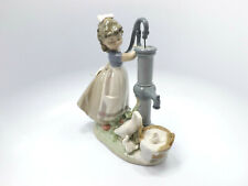 Lladro Figurine #5285 Summer on the Farm Girl Pumping Water w/ box, missing bird picture