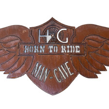 Harley-Davidson Rustic Metal Steel Sign HOG Born to Ride Man Cave Wings 36
