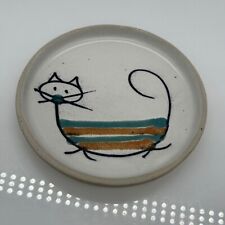 Ceramic Cat Rimmed Trinket Dish David Gil Bennington Pottery Vermont MCM 1950’s picture