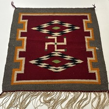 Antique Germantown Navajo Rug Native American Indian Tribal Weaving Small 20” picture