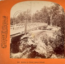 Bridge to Third Sister Island Niagara Falls NEW YORK Stereoview by Curtis picture