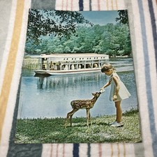 Vtg Silver Springs Florida Wall Art Poster Sign Park Glass Bottom Boat Deer Girl picture