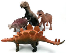 Vintage 1990s Megatoys T-Rex Stegosaurus Dinosaur Action Figure Toys Set Of 4 picture
