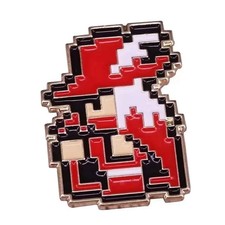 Final Fantasy Red Mage Enamel Pin 8-Bit Pixel Art RPG Job Class Gaming Badge picture