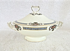 Vintage W H Grindley & Co England Carlton Shape Handled Serving Bowl W/ Lid EUC picture