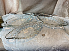 3 Awesome Vintage Heavy Glass Oblong Banana Split/Sundae Ice Cream Dishes picture
