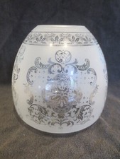 Superb Antique Victorian Acid Etched Beehive Oil Lamp Shade picture