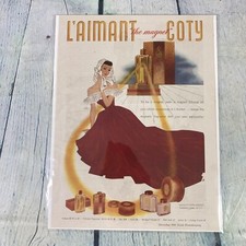 1941 Coty L'Aimant Perfume WW2 Vtg Print Ad/Poster Pinup Promo Art Magazine Page picture