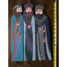 Folk Art, Vintage Christmas, Three Wise Men, Christian, Handmade, Hand painted picture
