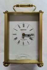 Vintage Du Chateau French Carriage Clock Brass Case Beveled Glass MDL CRAFTGUILD picture