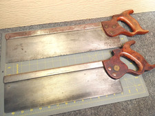 Pair Old ANTIQUE Tenon SAW Back Saws Diston One Superior barn find Vintage O3 picture