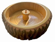 Natural Solid Wood Ashtray Hand Carved Live Edge Rustic Cigar Ashtray 7” picture