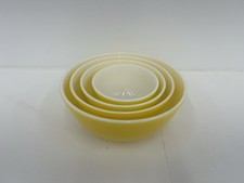 Set of four nesting bright yellow mixing bowls, #401,402,403,404 picture