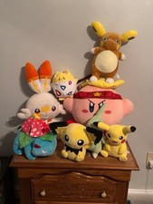 Pokémon Plush Stuffed Animal Lot Kirby Jumbo & Life Size Scorbunny picture