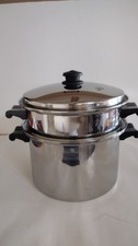 VINTAGE SALADMASTER 3 QT. SAUCEPAN T304S THREE-PIECE STAINLESS STEAL STEAMER picture