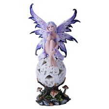 Pacific Giftware Purple Elegante Flower Fairie Sitting on Changing Color Led ... picture