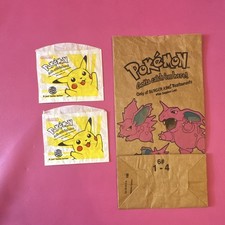 1999 Burger King Pokémon Paper Bags Lot of 3 Pikachu Nidoking Vintage picture