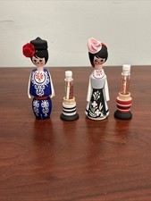 Set of 2 Vintage Bulgarian Perfume Holder Ethnic Dolls with Perfume Inside picture