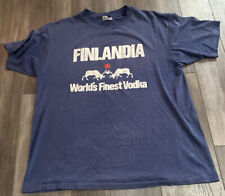 Vintage Finlandia Vodka T-Shirt Size XL. USA Made Single Stitch RARE Double Side picture