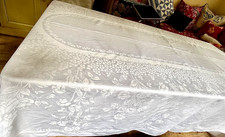 Vintage Irish Linen Double Damask Banquet Tablecloth  B379 picture