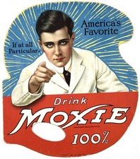 1922 Original DRINK MOXIE 100% Hand Fan Double Sided Advertising - EXCELLENT picture