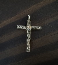 James Avery 14K Gold Chiseled Jesus on Cross Pendant - Retired - Rare Version picture