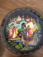 Russian legends Fairy Tale Plates, complete 12 piece set, hand painted, folklore picture